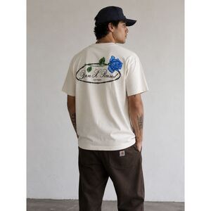 BORN x RAISED Los Angeles T-Shirt Streetwear Blue Rose Cotton Size 2XL